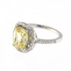 14ct White Gold Diamond & Yellow Citrine Ring